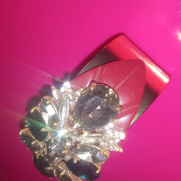 J Crew New No Tags Layered Rhinestone Cuff Gold Tone - Picture 4 of 9